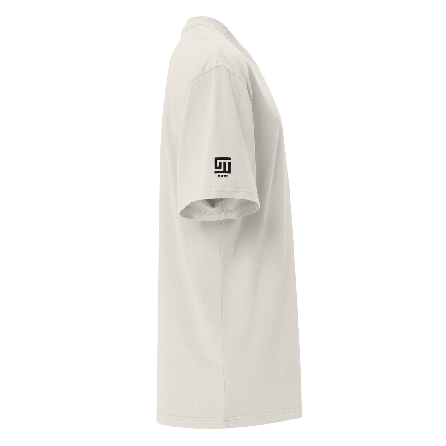 Mint Oversized Embroidered Winners Tee in Faded White