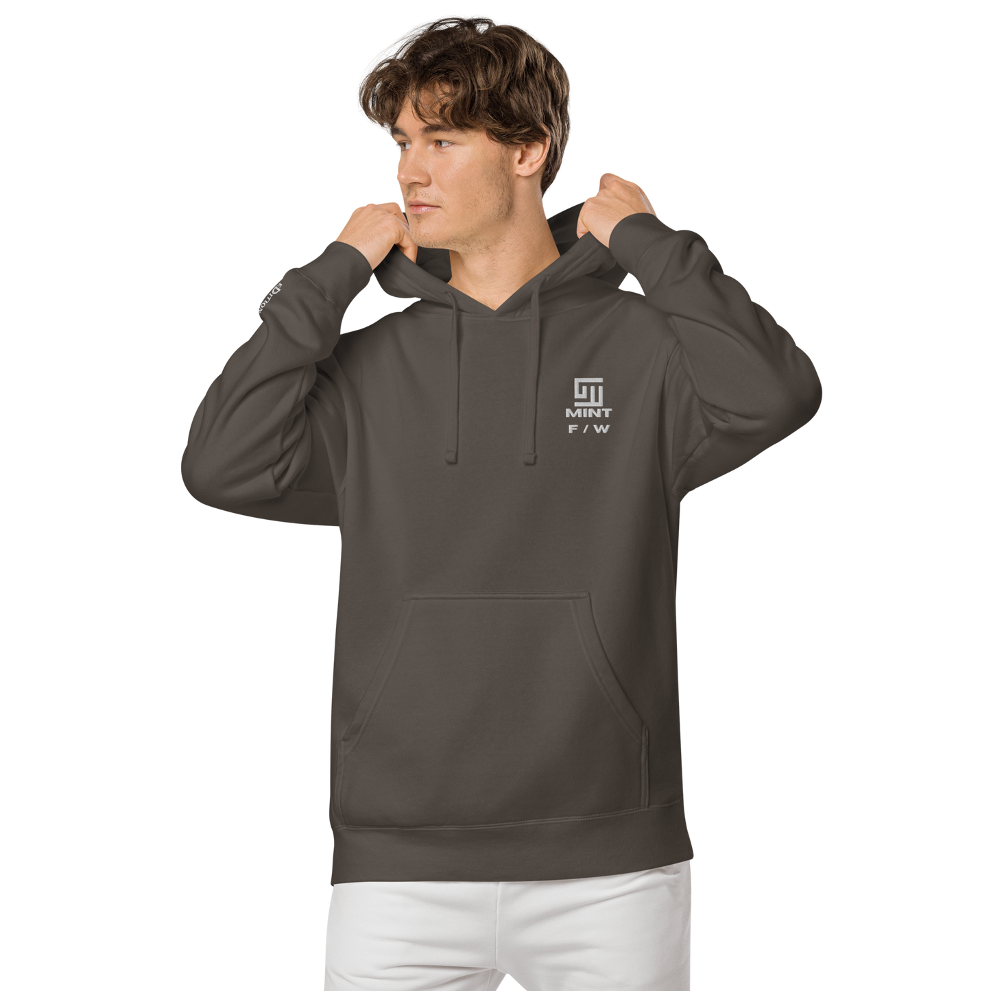 Mint Classic Embroidery Pigment-dyed Hoodie