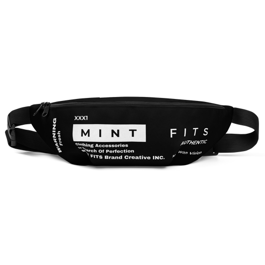 Mint Label Black Fanny Pack