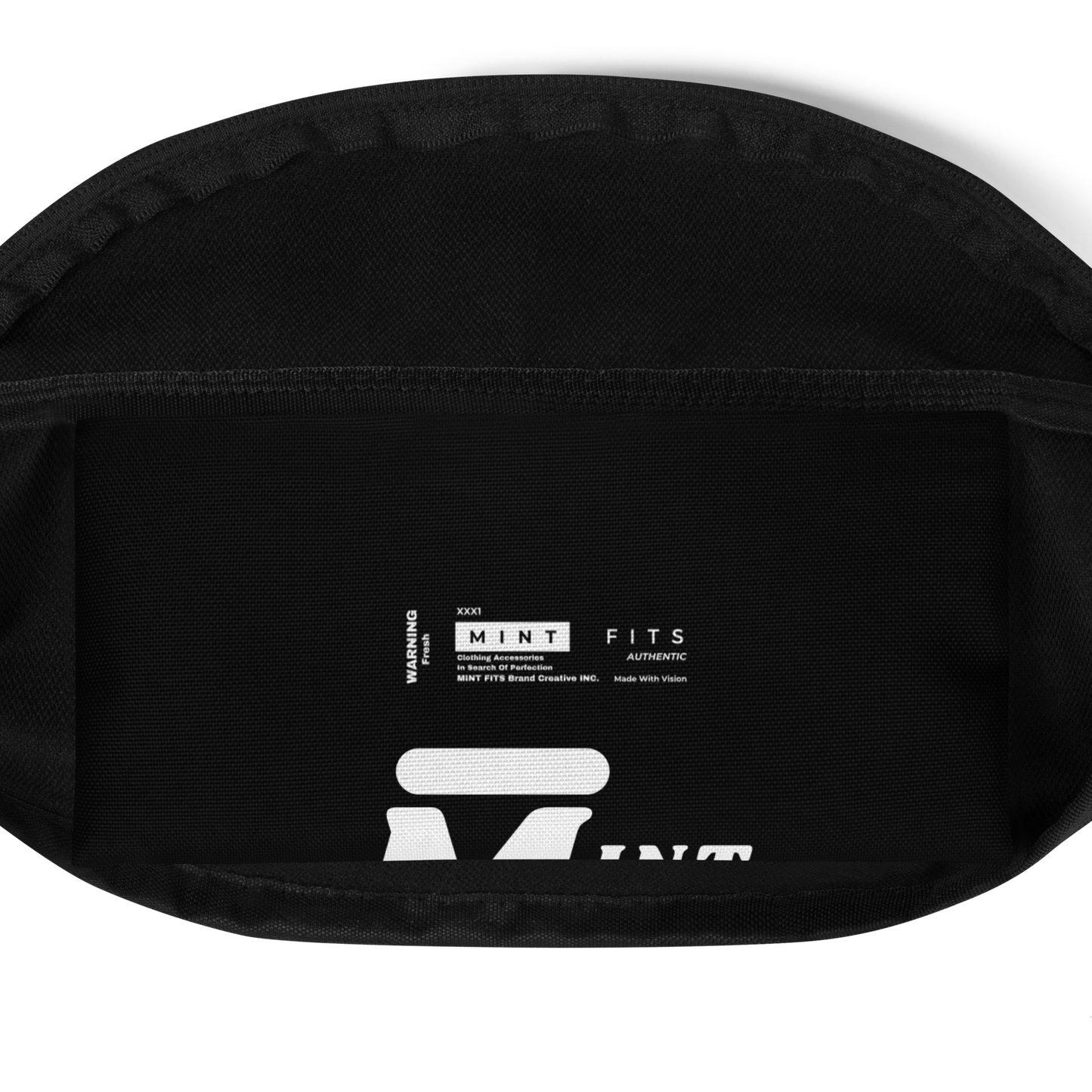 Mint Label Black Fanny Pack