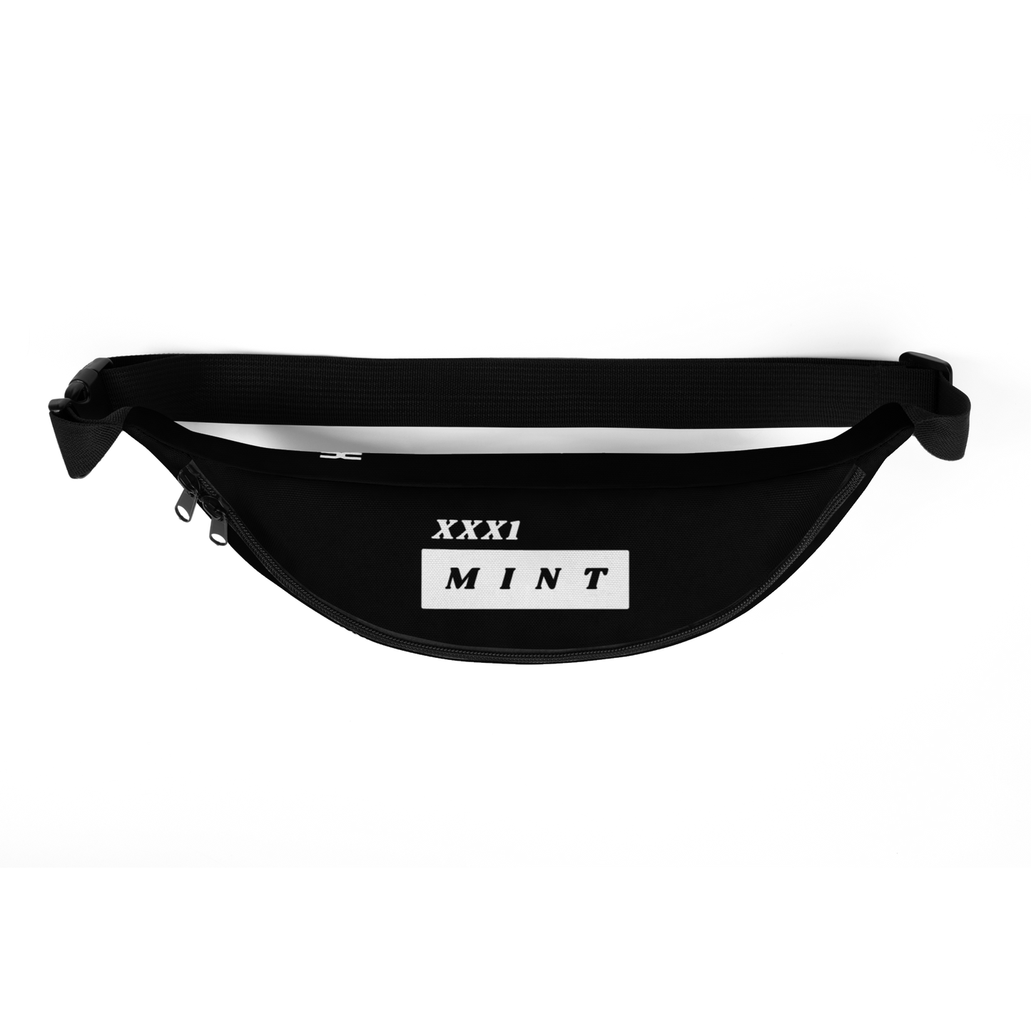 Mint Label Black Fanny Pack