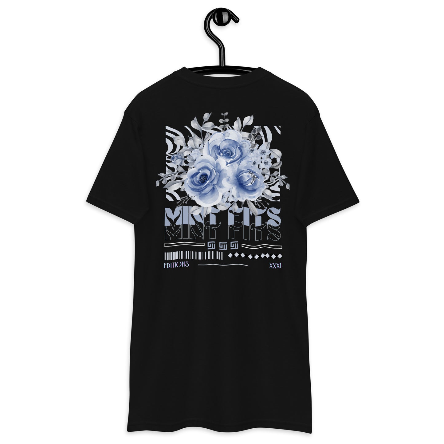 Mint Heavyweight Winter Flowers Black Tee