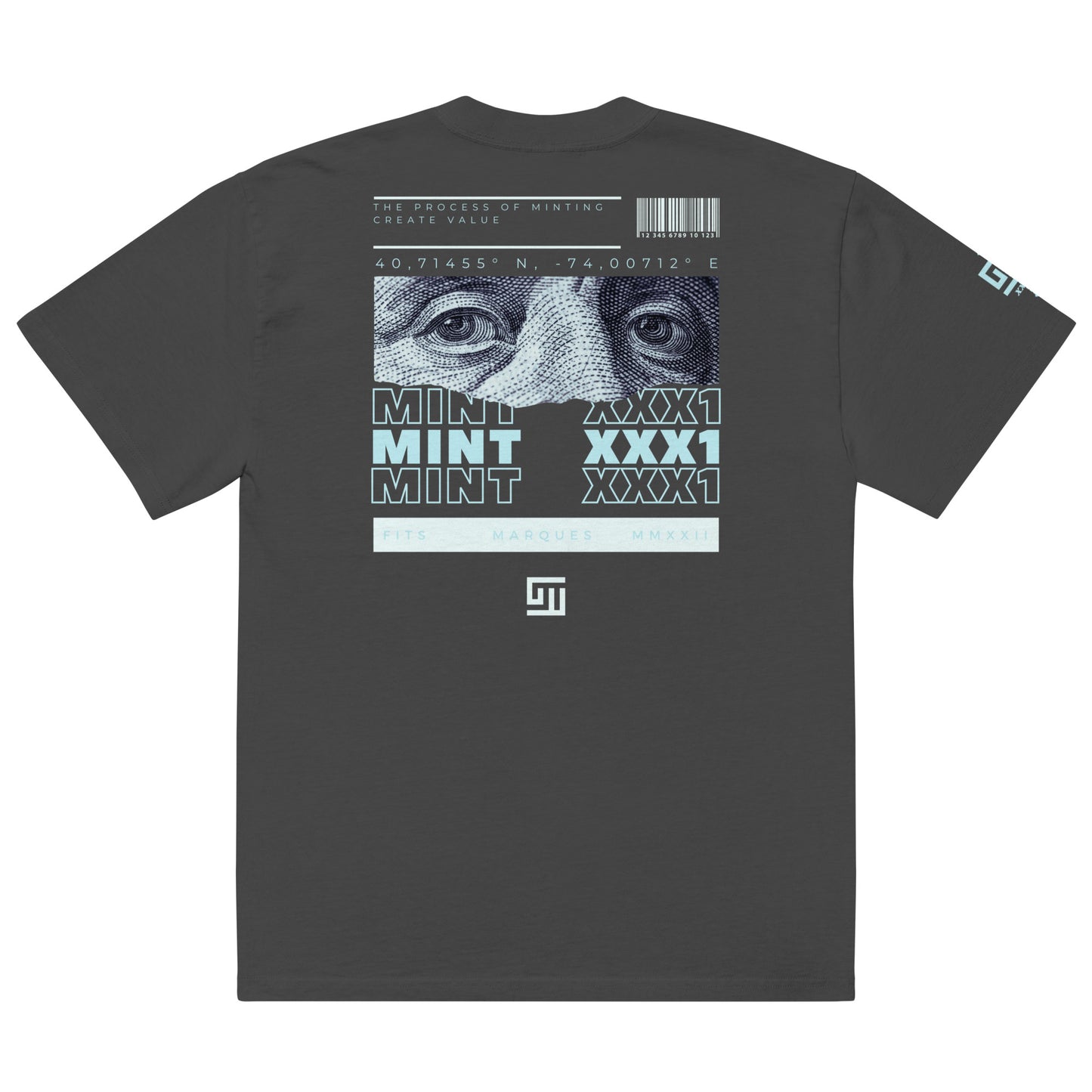 Mint Oversized Benji Views Faded Black Tee