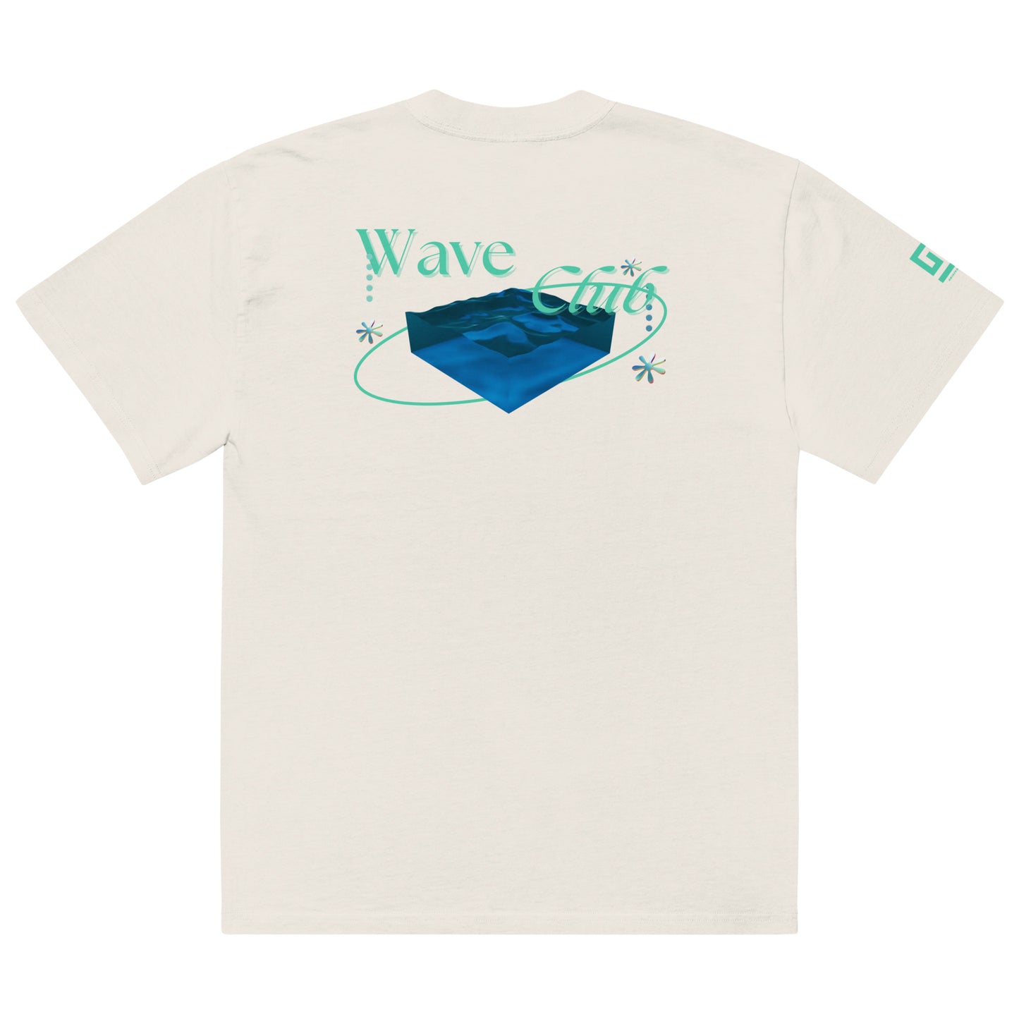 Mint Oversized Wave Club Bone White Faded Tee