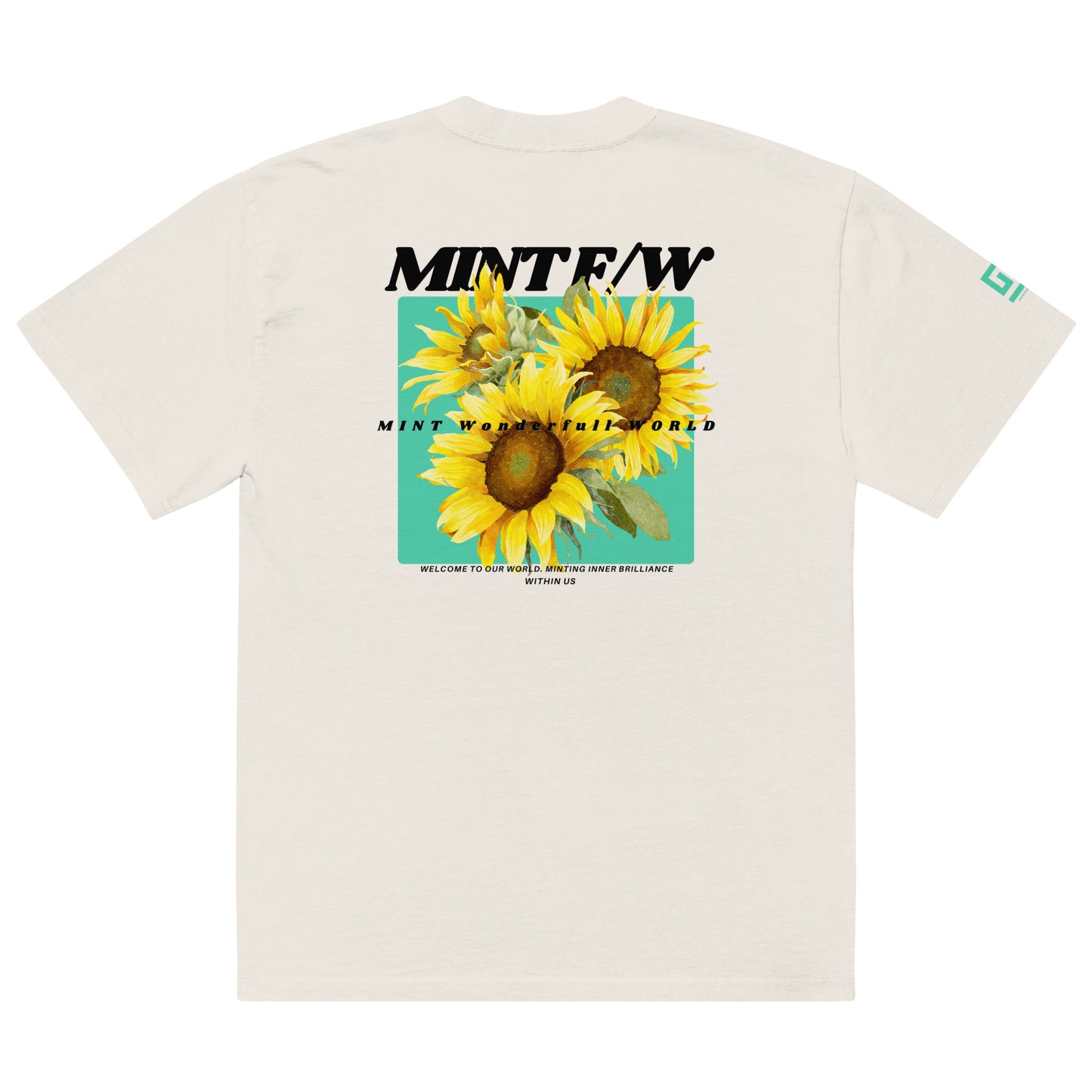 Mint Oversized Wonderfull World Faded White Bone Tee