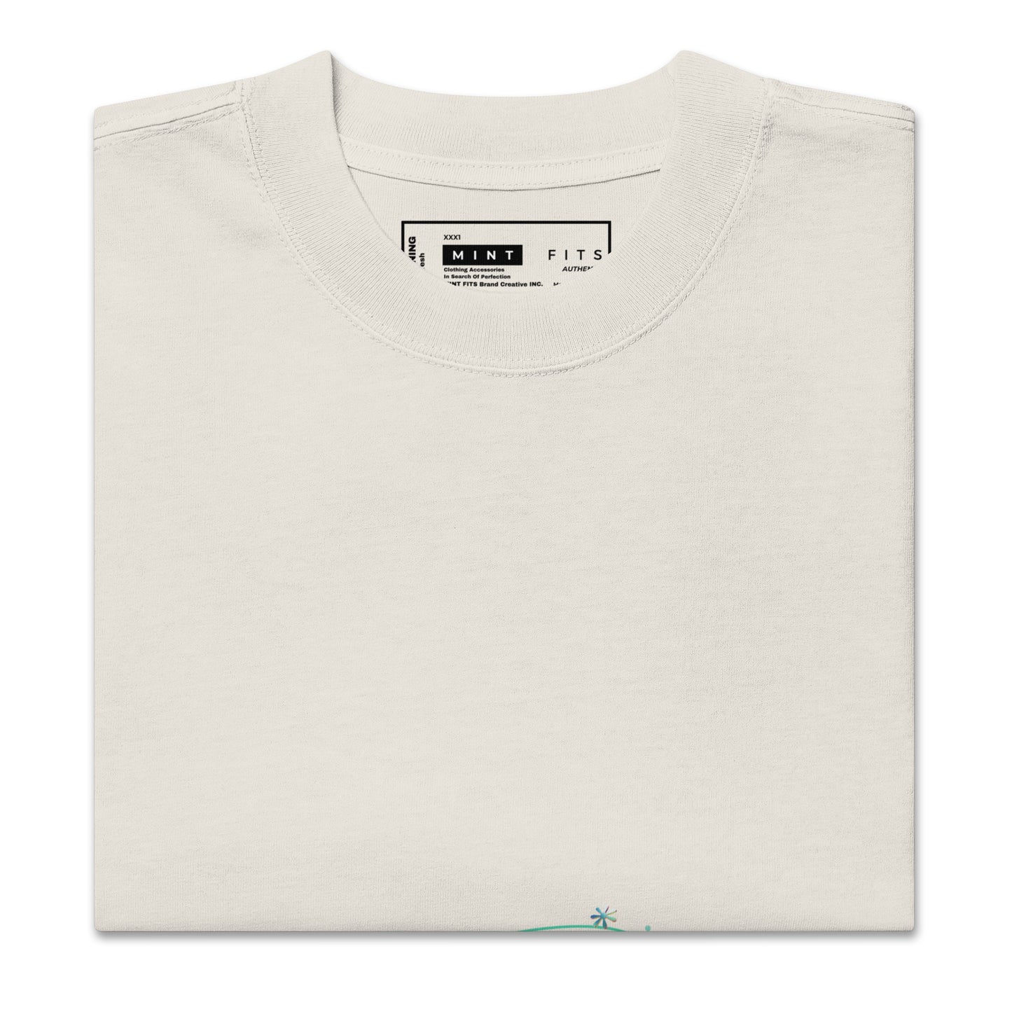 Mint Oversized Wave Club Bone White Faded Tee