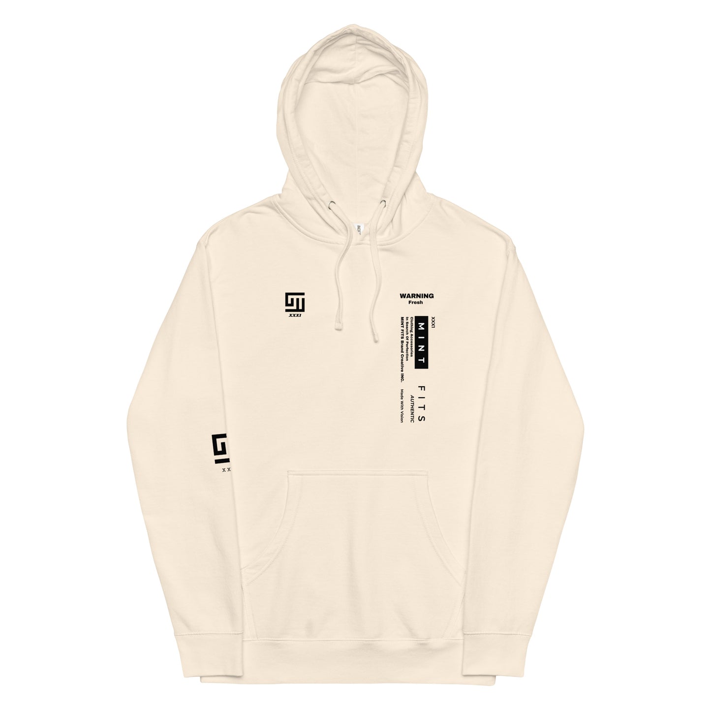 Mint Mid-weight Label Bone white hoodie