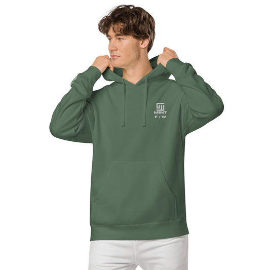 Mint Pigment-dyed Embroidery Labyrinth Logo hoodie