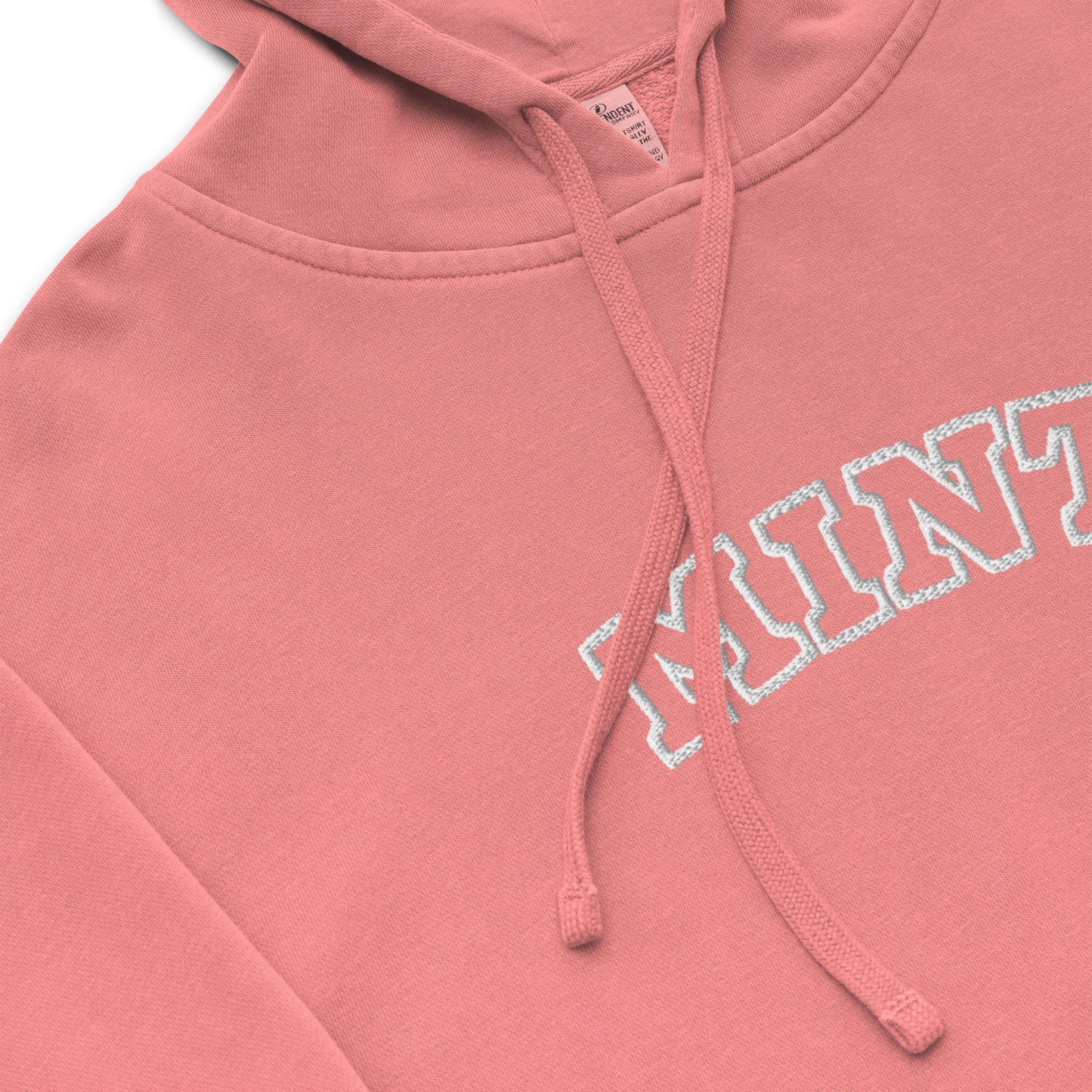 Mint Pigment-dyed  Embroidery  hoodie
