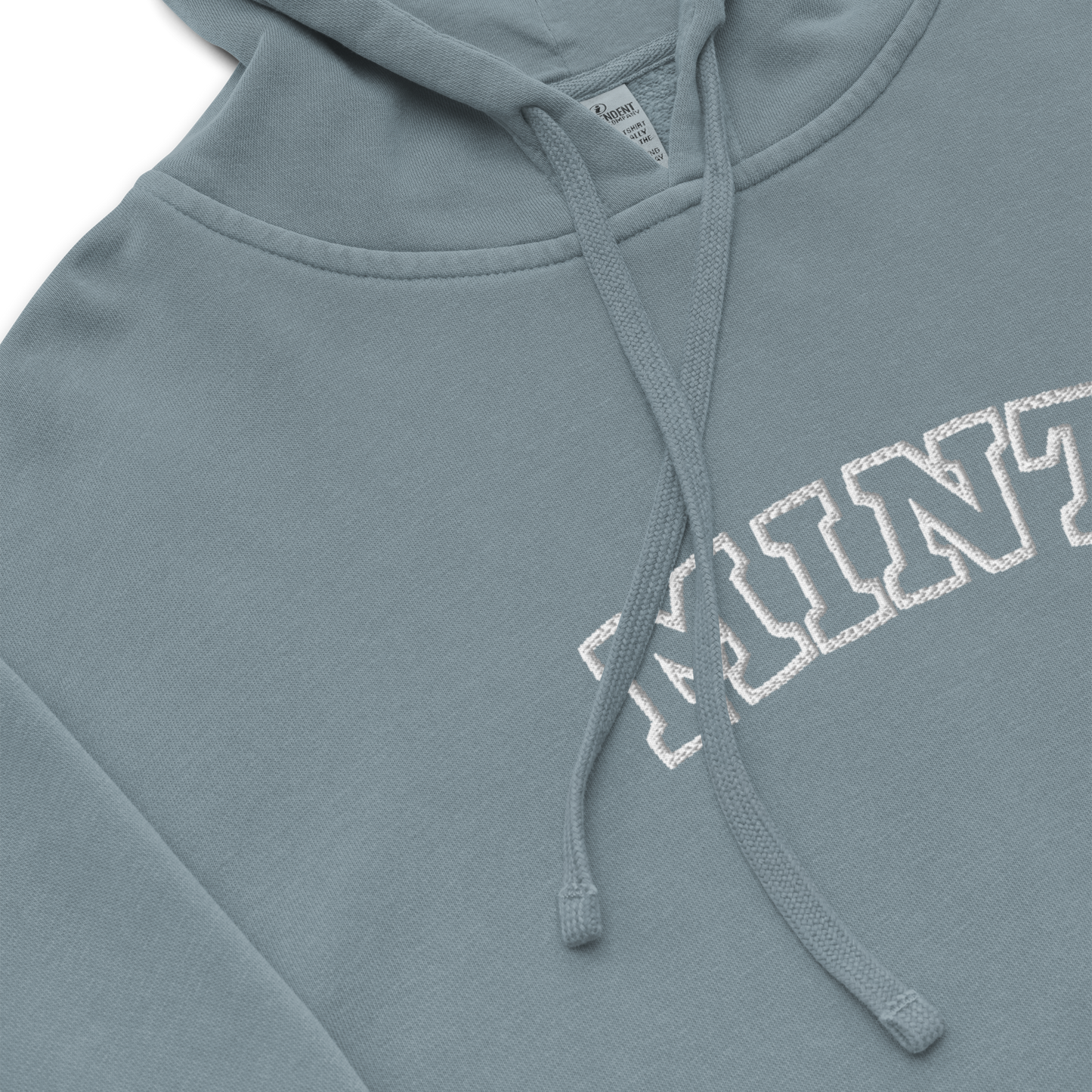 Mint Pigment-dyed hoodie Embroidery Slate Blue