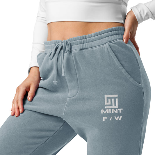 Mint Mid-weight Embroidery Pigment-dyed Sweatpants