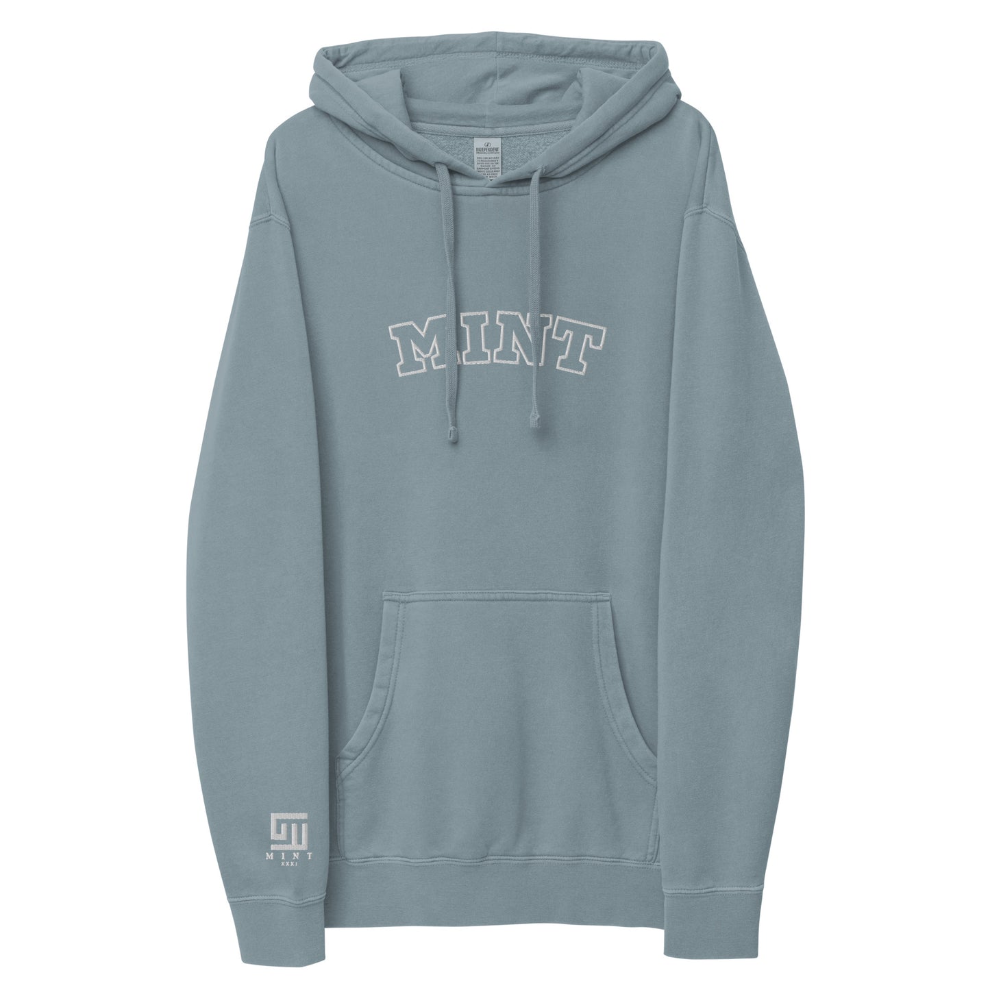 Mint Embroidery Pigment-dyed Hoodie